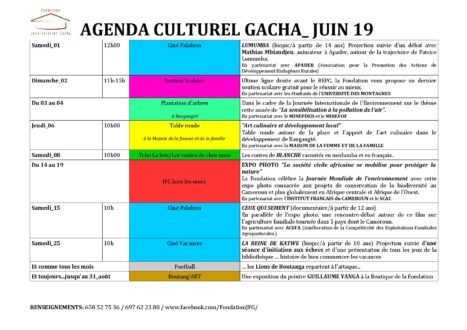 Agenda culturel du mois de Juin à la Fondation Gacha
